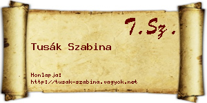Tusák Szabina névjegykártya